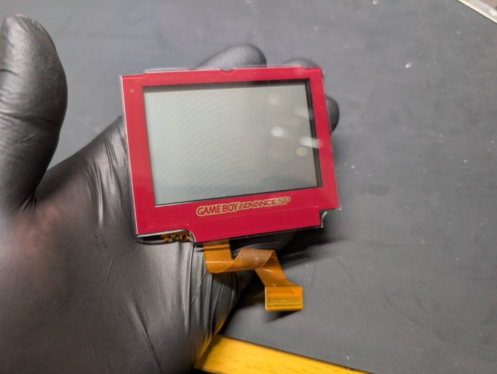 GBASPの液晶修理後の写真