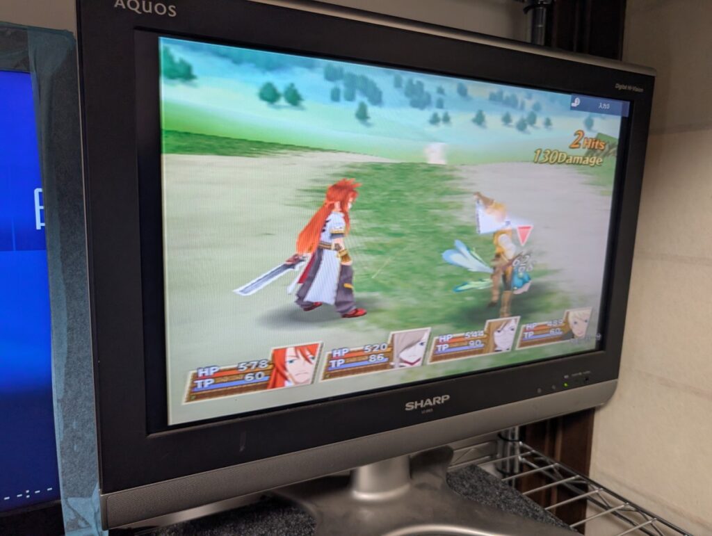 SCPH-75000のゲームプレイ時に固まってしまう症状を確認した際の写真