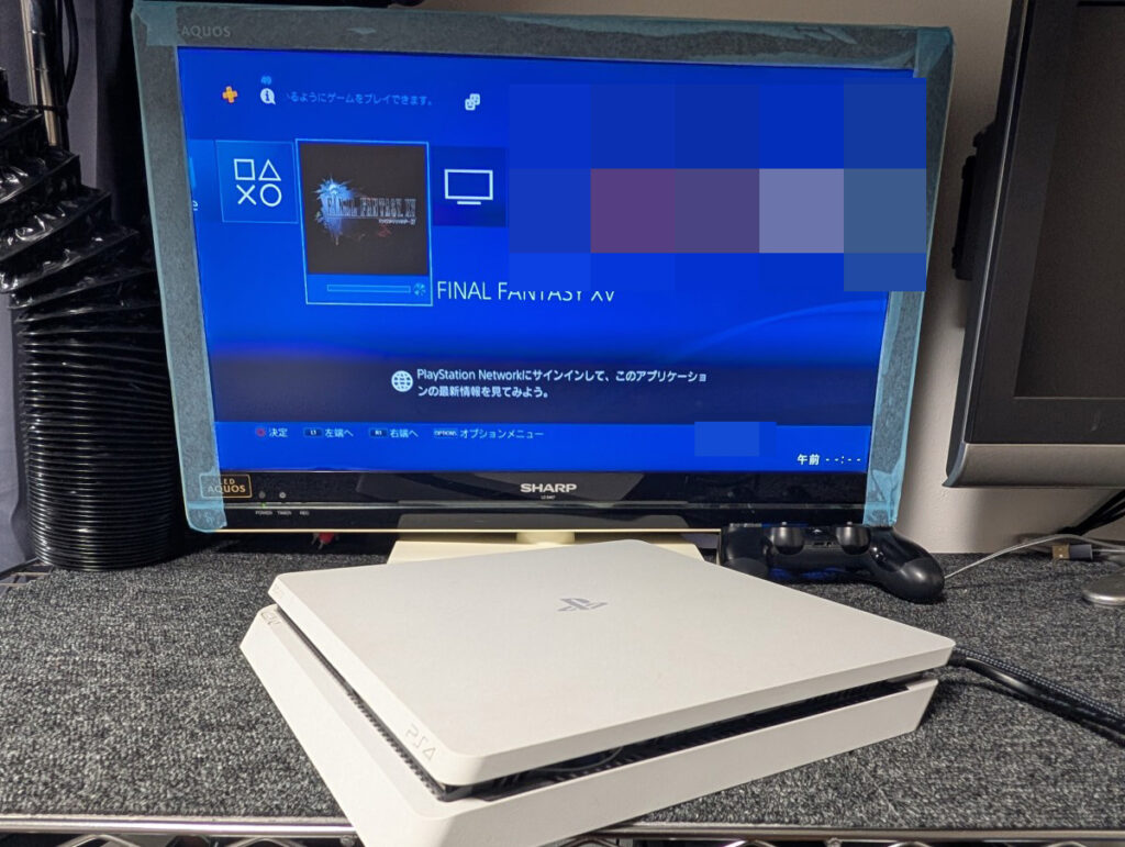 CUH-2100Bのディスクドライブ修理後の動作点検時の写真