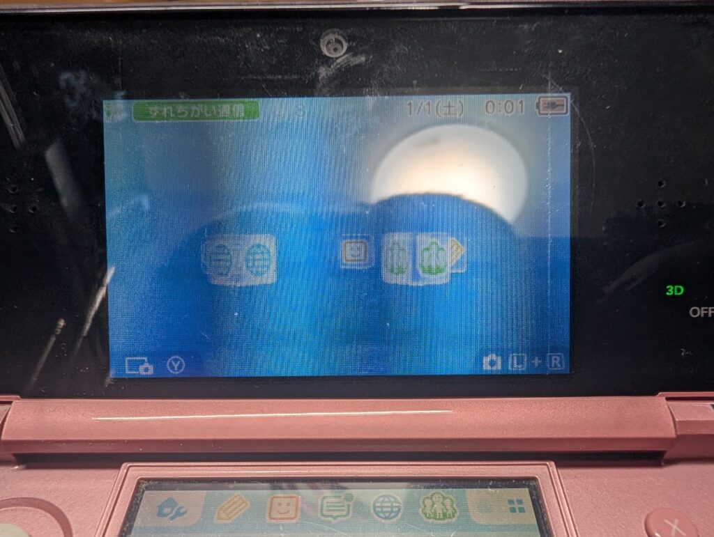 充電ができない3DSの修理後の点検時の写真