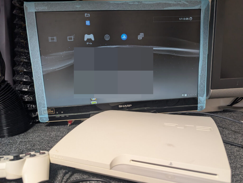 CECH-3000のメイン基板修理後の動作点検時の写真