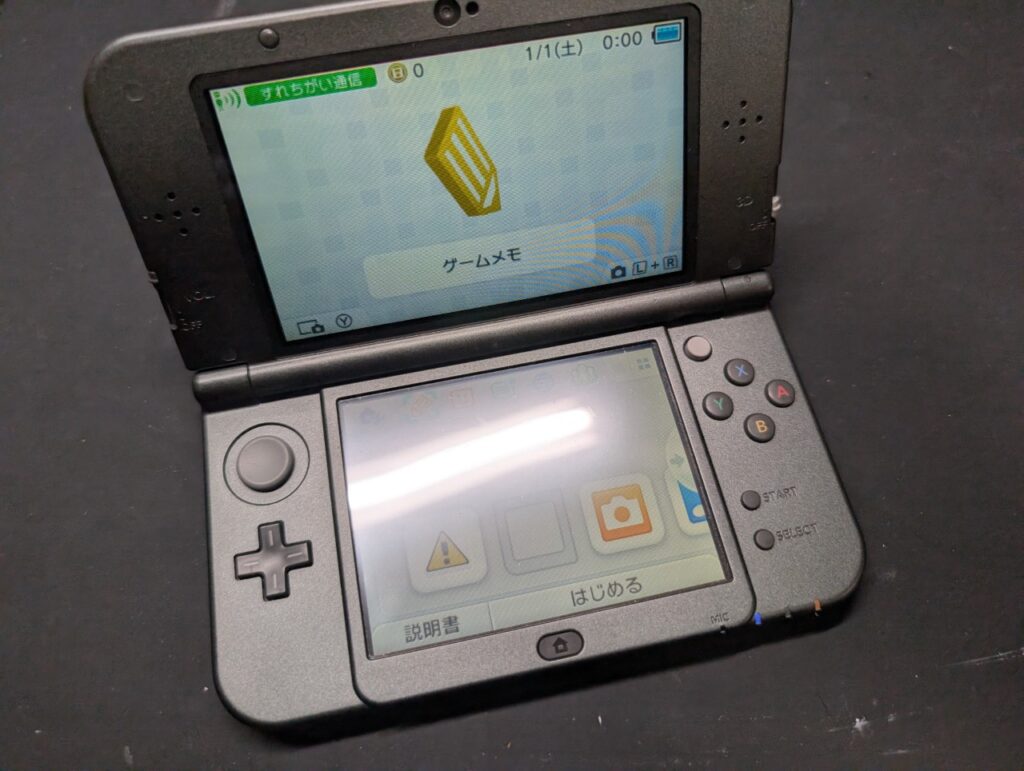 NEW3DSLLの基板修理後の動作点検時の写真
