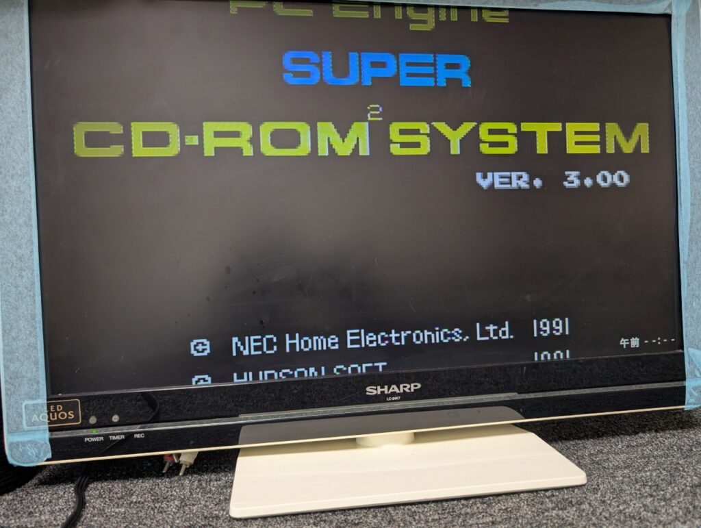 PCエンジンDUOの起動画面の写真