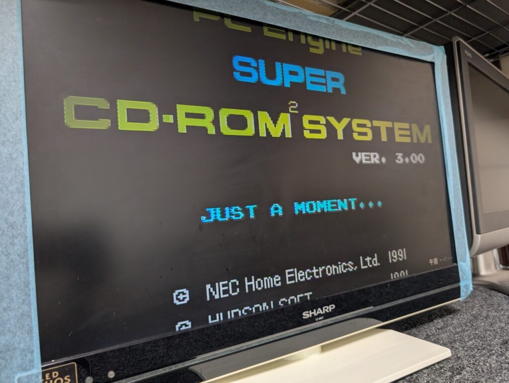 PCエンジンDUOの起動画面の写真