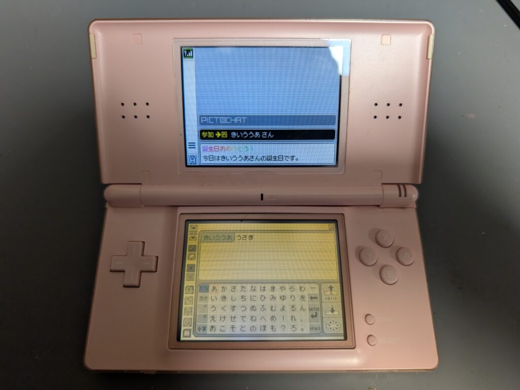 DS Liteの動作確認時の写真