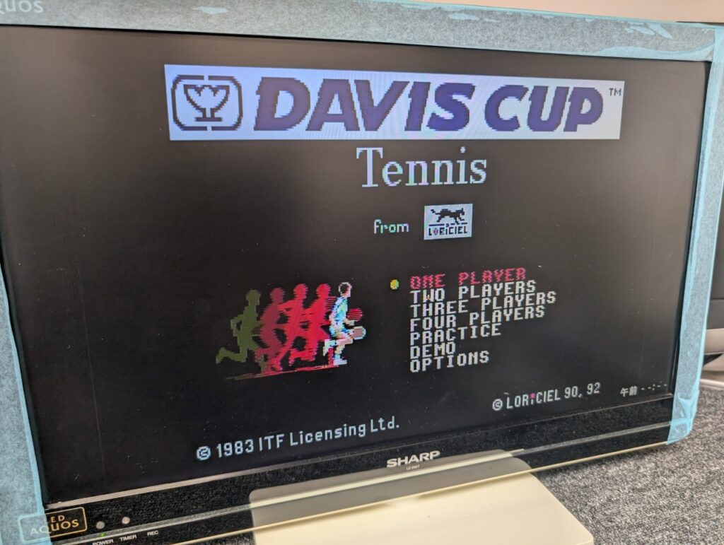 PCエンジンDUO-Rの基板修理後のゲームディスク起動時の写真