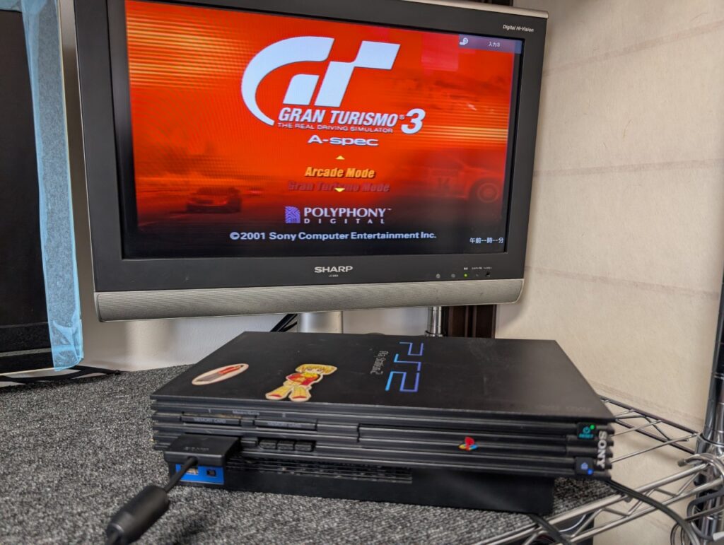 SCPH-18000のピックアップレンズ交換後の動作点検時の写真