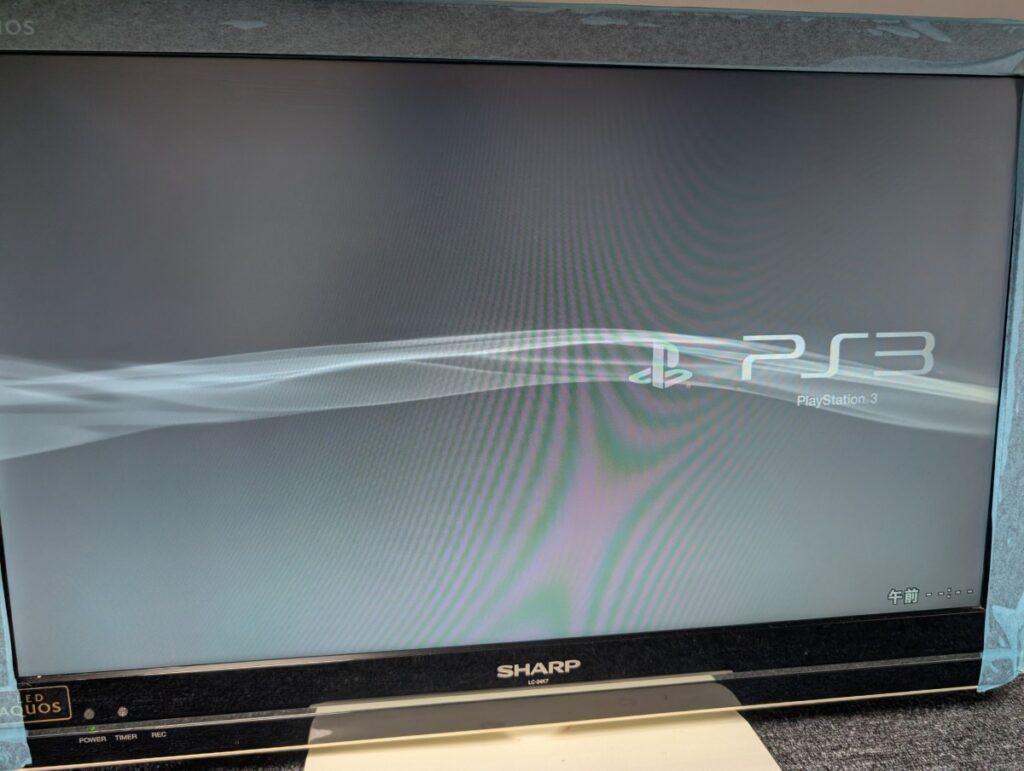 RSXを交換したCECHA00の動作点検時の写真 起動時