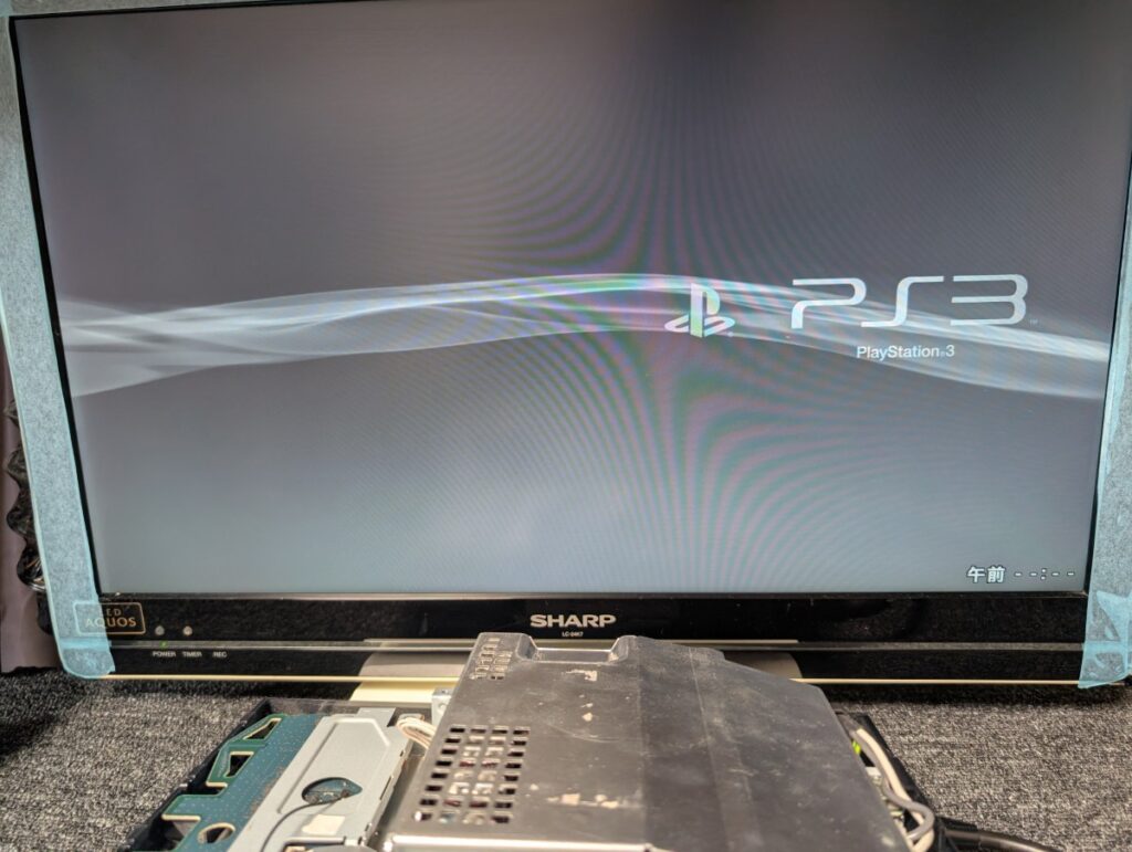 RSXを交換したCECHA00の動作点検時の写真