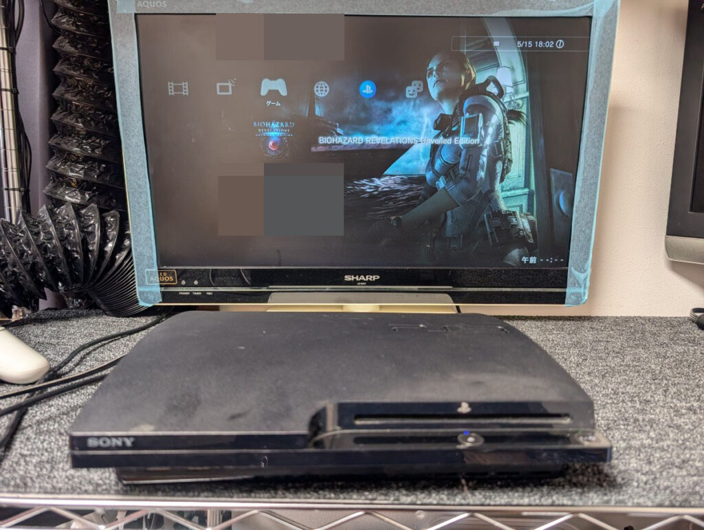 CECH-2500Aのピックアップレンズを交換後の動作確認時の様子
