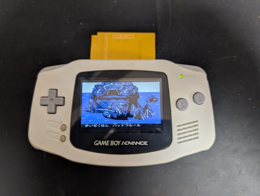 GBAのIPS液晶交換後の動作確認時の写真