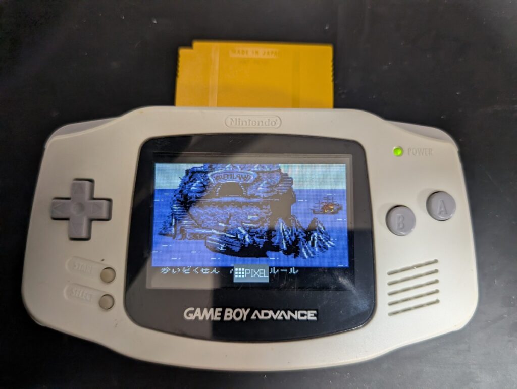GBAのIPS液晶交換後の動作確認時の写真