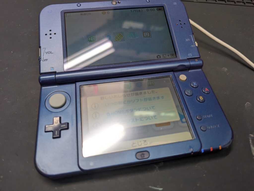 NEW3DSLLを組み立てて、動作確認を行っているときの写真