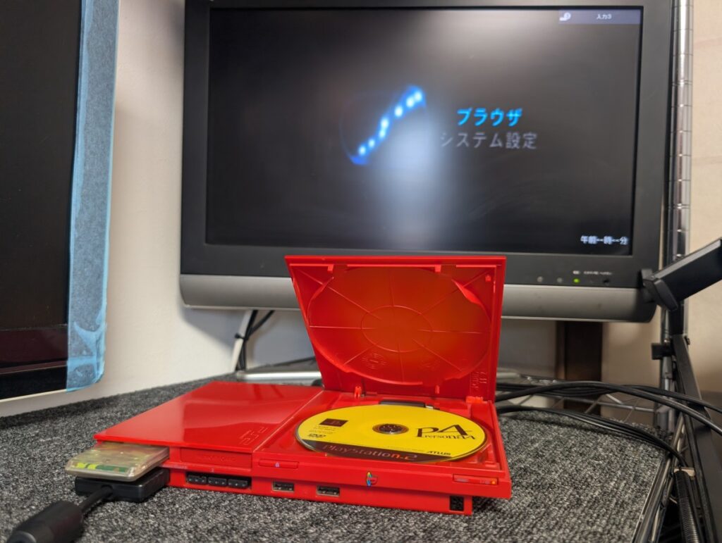 SCPH-90000の修理後の動作確認の様子