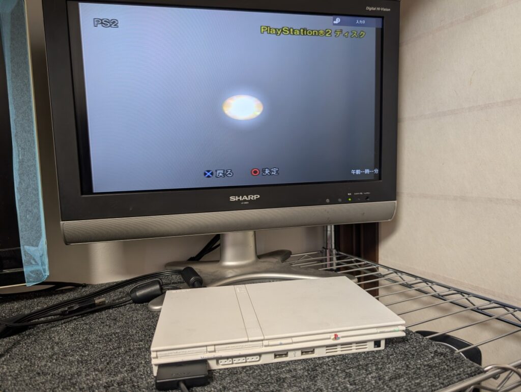 SCPH-70000のピックアップレンズ交換後の動作確認時の写真