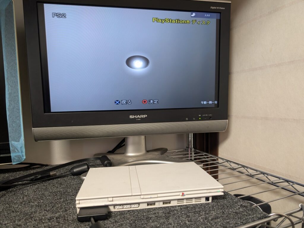 SCPH-70000のピックアップレンズ交換後の動作確認時の写真