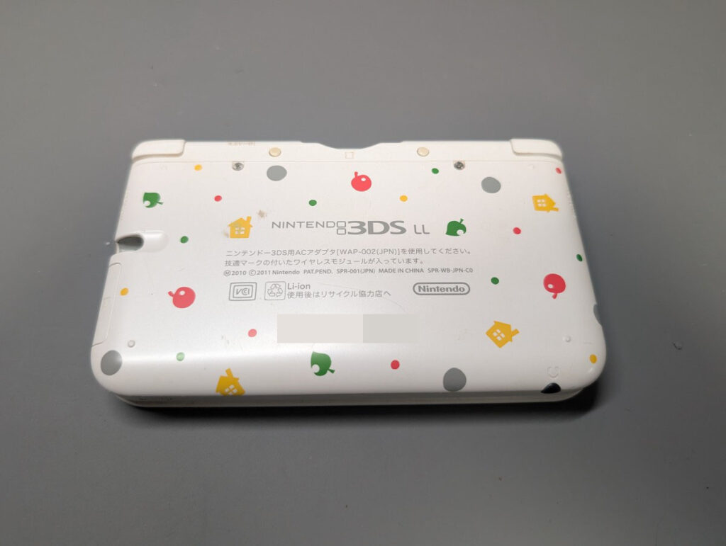 3DSLLの裏側の写真