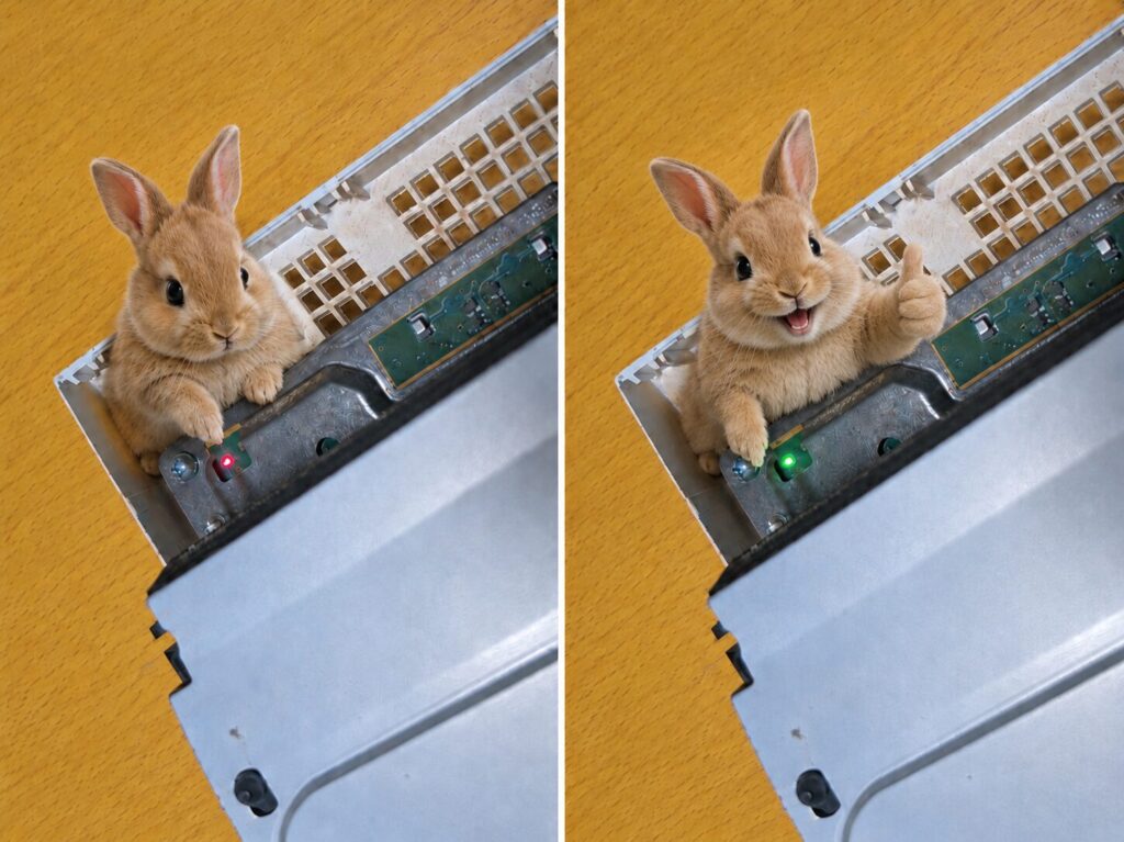 CECHH00の電源が入った時の比較写真