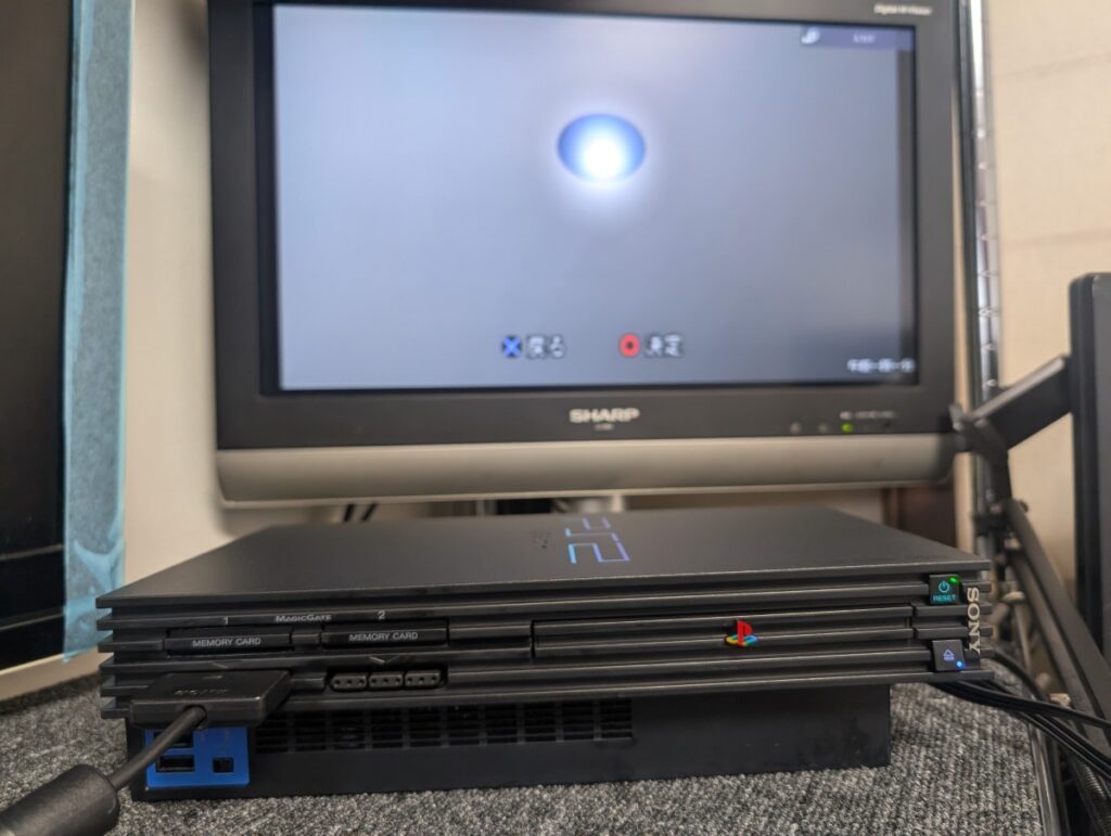 SCPH-10000の修理後の動作確認時の写真