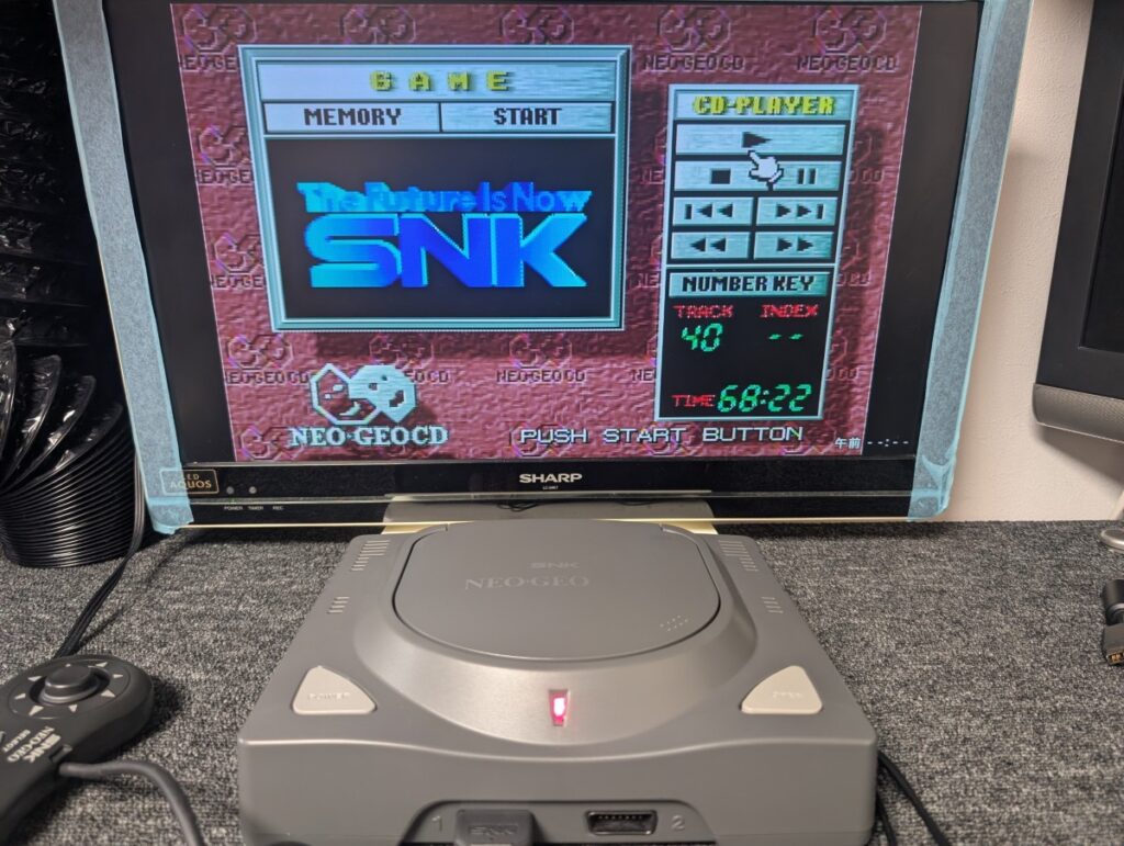 ネオジオCDZの修理後の動作確認時の写真