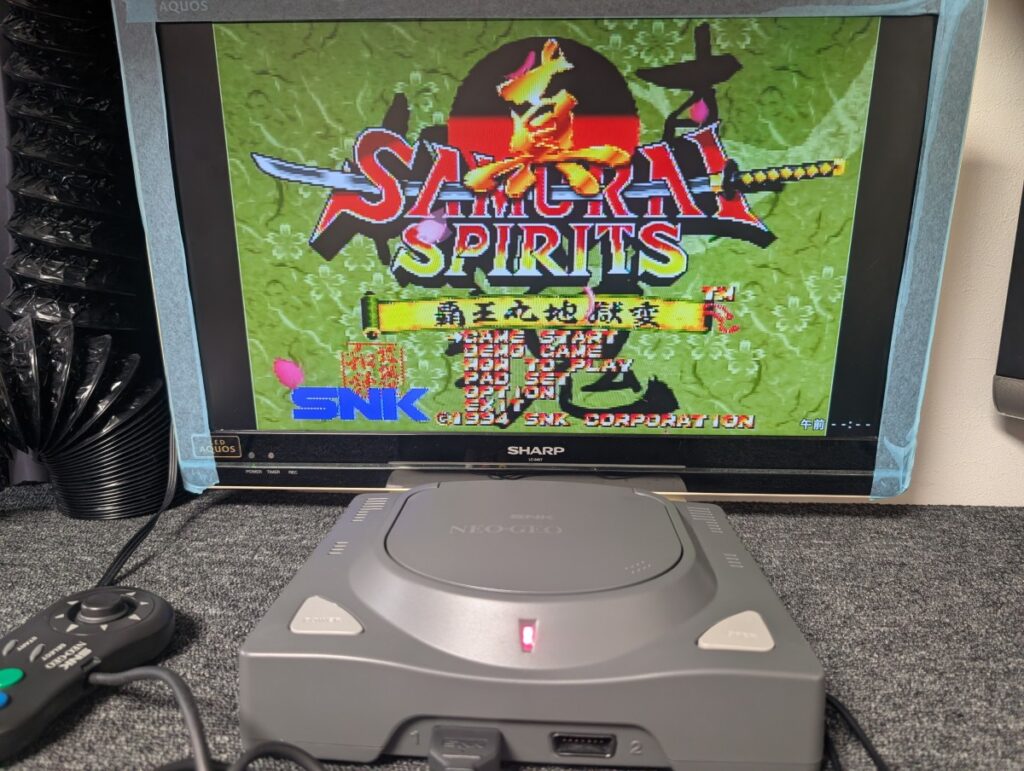 ネオジオCDZの修理後の動作確認時の写真